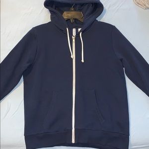 navy blue zip up hoodie